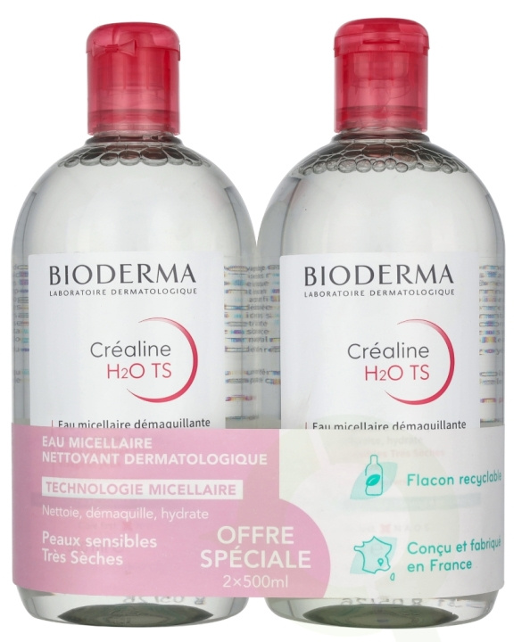 Bioderma Crealine Ts H2O Solution Micellaire Duo Pack 1000 ml 2x500ml in de groep BEAUTY & HEALTH / Huidsverzorging / Gezicht / Gezichtswater en Facemist bij TP E-commerce Nordic AB (D05684)