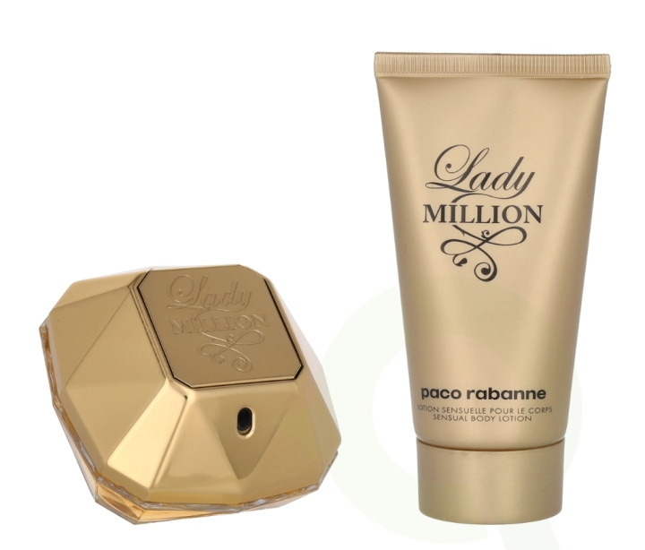 Paco Rabanne Lady Million Giftset 125 ml Edp Spray 50ml/Body Lotion 75ml in de groep BEAUTY & HEALTH / Cadeausets / Cadeausets voor haar bij TP E-commerce Nordic AB (D05707)