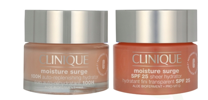 Clinique Moisture Surge Facial Care Set 100 ml Moisture Surge SPF25 Sheer Hydrator 50ml/Moisture Surge 100H Auto-replenishing Hydrator 50ml in de groep BEAUTY & HEALTH / Huidsverzorging / Gezicht / Gezichtscrèmes bij TP E-commerce Nordic AB (D06002)