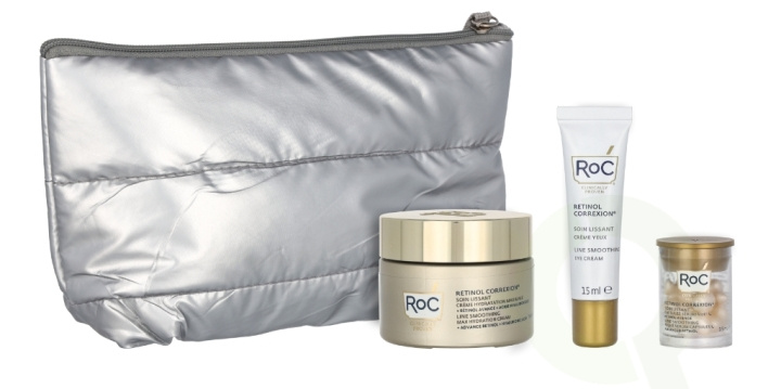 ROC Retinol Correxion Line Black Friday Set 68.5 ml Retinol Correxion Line smoothing Night Serum Capsules - 3.5ml, Retinol Correxion Line smoothing Eye Cream 15ml, Retinol Correxion Line Smoothing Max Hydration Cream 50ml in de groep BEAUTY & HEALTH / Cadeausets / Cadeausets voor haar bij TP E-commerce Nordic AB (D06090)