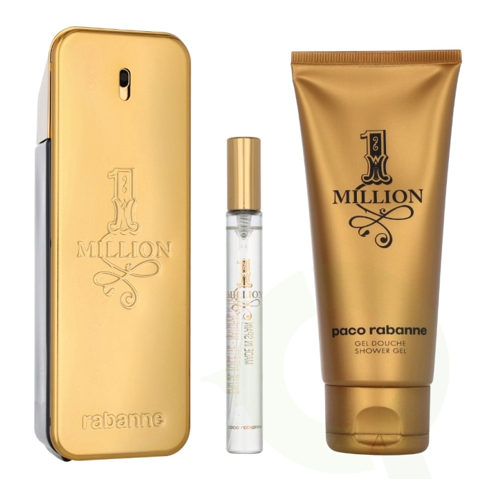 Paco Rabanne 1 Million Giftset 210 ml Edt Spray 100ml/Shower Gel 100ml/Travel Spray 10ml in de groep BEAUTY & HEALTH / Geuren & Parfum / Parfum / Parfum voor hem bij TP E-commerce Nordic AB (D06183)