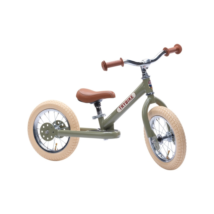 Trybike 2 wielen staal - Vintage groen (30TBS-2-GRN-VIN) in de groep SPEELGOED, KINDER- & BABYPRODUCTEN / Buitenspeelgoed / Fietsen & Steppen bij TP E-commerce Nordic AB (D06465)