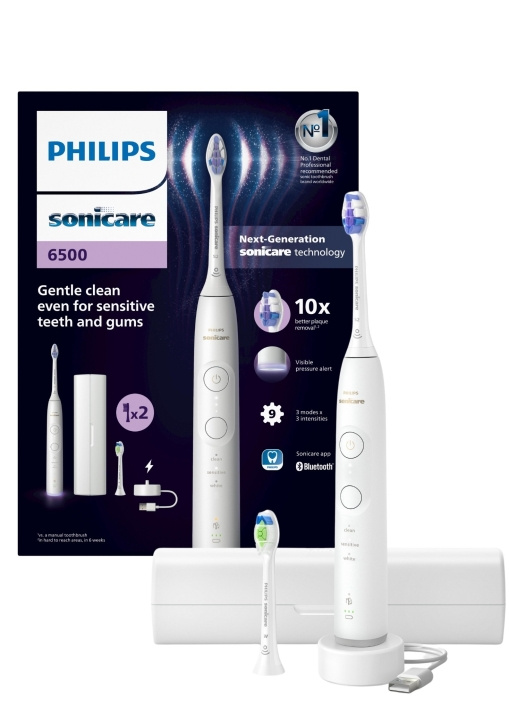 Philips Sonicare White elektrische tandenborstel Series 6500 HX7410/02 in de groep BEAUTY & HEALTH / Mondverzorging / Elektrische tandenborstels bij TP E-commerce Nordic AB (D06623)