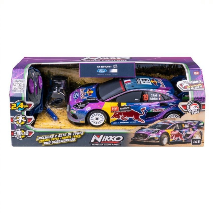 Nikko RC M-Sport Ford Puma met extra banden (28cm) (10401) in de groep SPEELGOED, KINDER- & BABYPRODUCTEN / Speelgoed / Speelgoedauto\'s bij TP E-commerce Nordic AB (D06631)