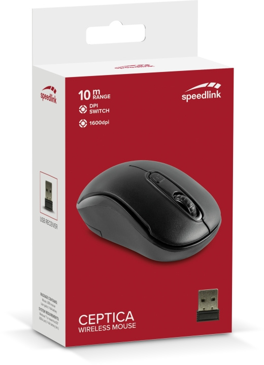 Speedlink CEPTICA Muis - Draadloos, zwart in de groep COMPUTERS & RANDAPPARATUUR / GAMING / Muizen bij TP E-commerce Nordic AB (D06632)