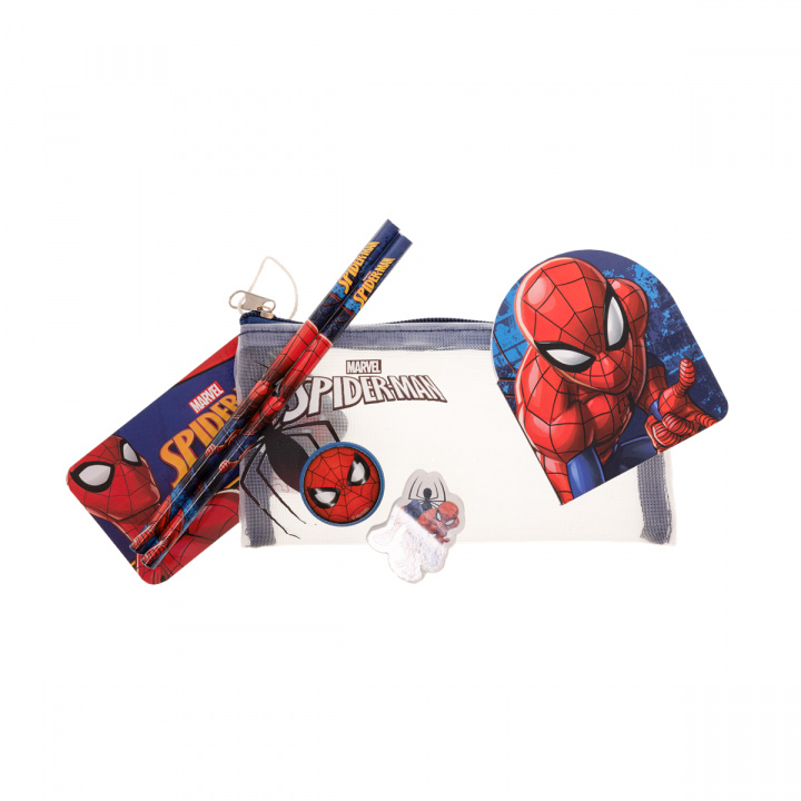 STOR Kids Licensing - Gevulde etui van gaas met schrijfwaren - Spiderman (017808156) in de groep SPORT, VRIJE TIJD & HOBBY / Hobby / Schilderen & tekenen / Pennen, kleurpotloden en inkt bij TP E-commerce Nordic AB (D06644)