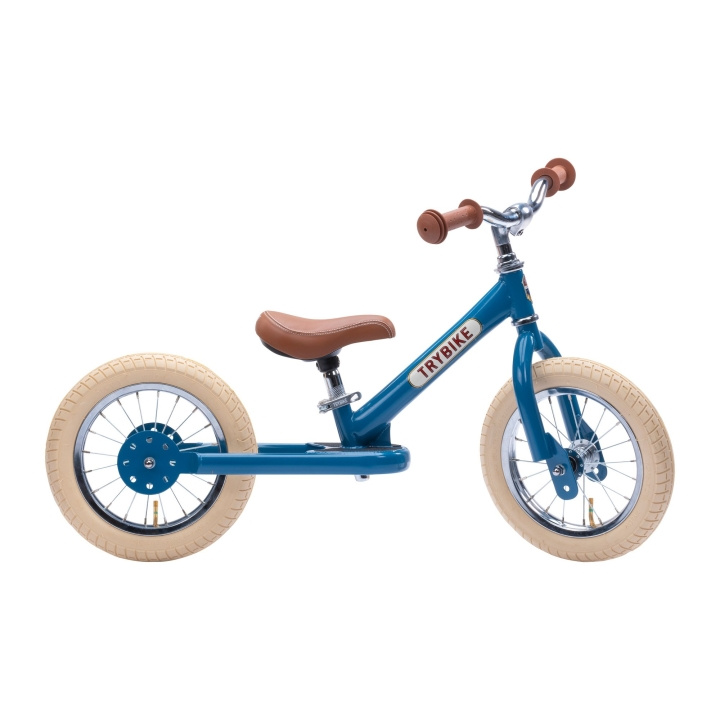 Trybike 2 wielen staal - Vintage blauw (30TBS-2-BLU-VIN) in de groep SPEELGOED, KINDER- & BABYPRODUCTEN / Buitenspeelgoed / Fietsen & Steppen bij TP E-commerce Nordic AB (D06669)