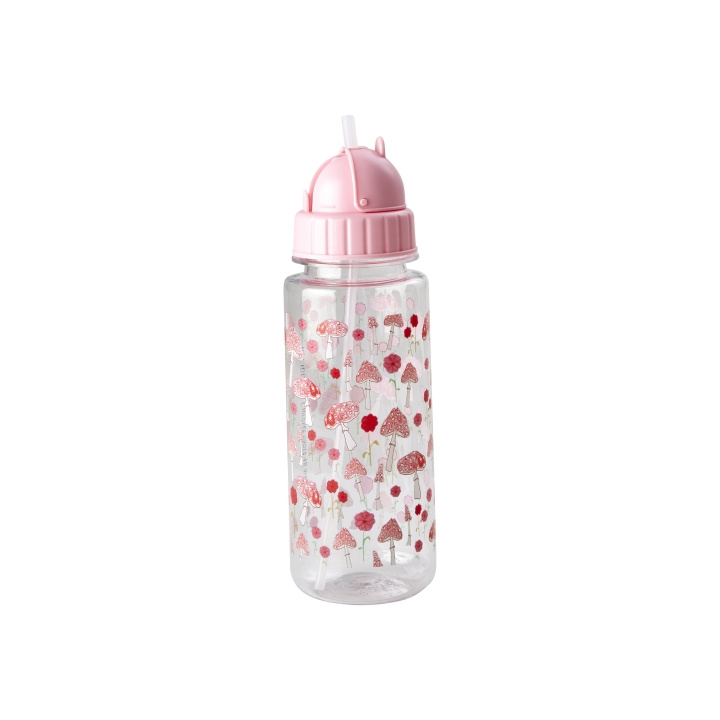 RICE Plastic drinkfles voor kinderen met roze Happy Forest print - Roze - 500 ml in de groep SPEELGOED, KINDER- & BABYPRODUCTEN / Eten & Drinken / Kinderservies bij TP E-commerce Nordic AB (D06724)