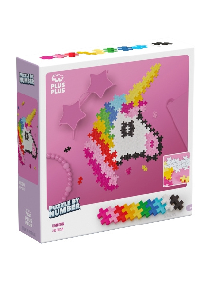 Plus Plus Puzzel door Getal Eenhoorn 250st - (3929) in de groep SPEELGOED, KINDER- & BABYPRODUCTEN / Speelgoed / Bouwspeelgoed / Bouwblokken bij TP E-commerce Nordic AB (D06751)