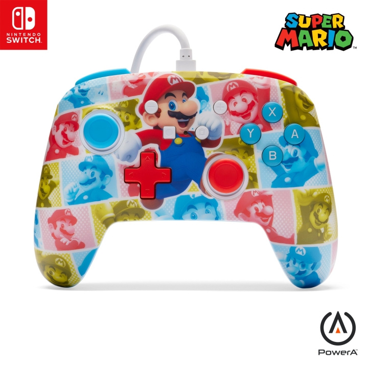 PowerA Verbeterde bedrade controller - Mario Hero Reel (Nintendo Switch) in de groep HOME ELECTRONICS / Spelconsoles en accessoires / Nintendo Switch / Accessoires bij TP E-commerce Nordic AB (D06984)