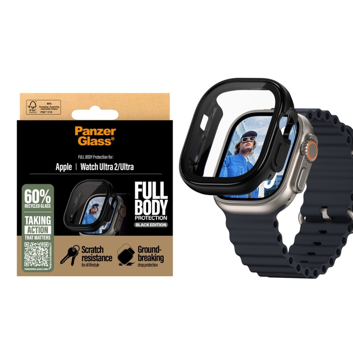 PanzerGlass Screen Protector - Apple Watch Ultra 3 - FullBody - Zwart in de groep SPORT, VRIJE TIJD & HOBBY / Smartwatch & Activiteitsmeters / Accessoires bij TP E-commerce Nordic AB (D07016)