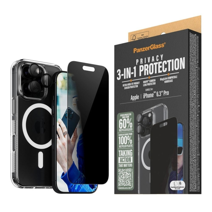 PanzerGlass iPhone 16 Pro 6,3\'\' 3-in-1 Privacy P Bundel in de groep SMARTPHONE & TABLETS / Mobielbescherming / Apple / iPhone 16 bij TP E-commerce Nordic AB (D07018)