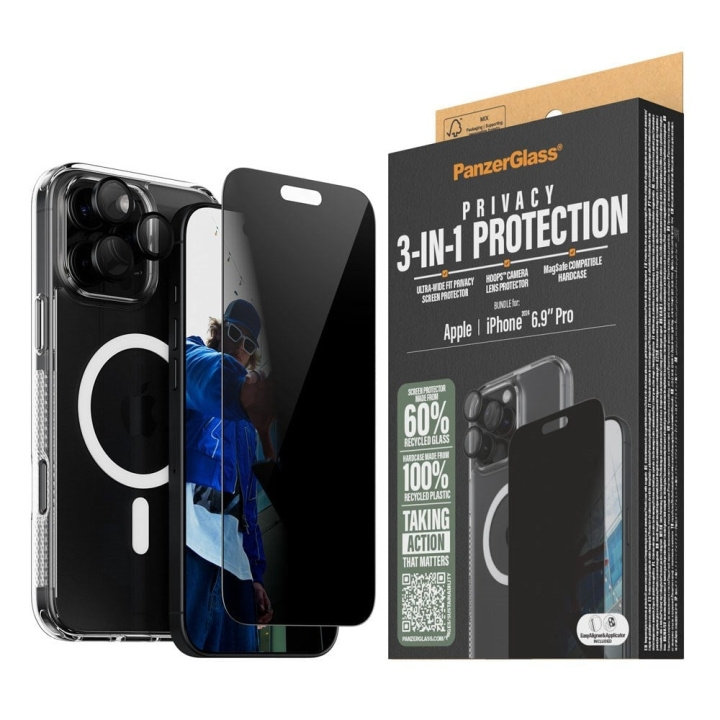 PanzerGlass iPhone 16 Pro Max 6,9\'\' 3-in-1 Privacy P Bundel in de groep SMARTPHONE & TABLETS / Mobielbescherming / Apple / iPhone 16 bij TP E-commerce Nordic AB (D07019)