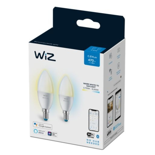 WiZ Kaars C37 E14 2 Set in de groep HOME ELECTRONICS / Verlichting / LED-lampen bij TP E-commerce Nordic AB (D07031)