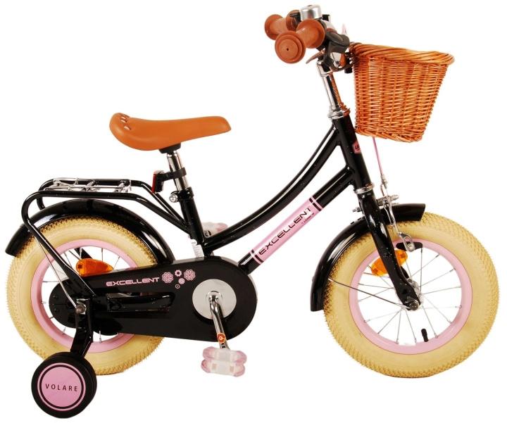 Volare Kinderfiets 12 - Excellent Zwart (21186) in de groep SPEELGOED, KINDER- & BABYPRODUCTEN / Buitenspeelgoed / Fietsen & Steppen bij TP E-commerce Nordic AB (D07053)