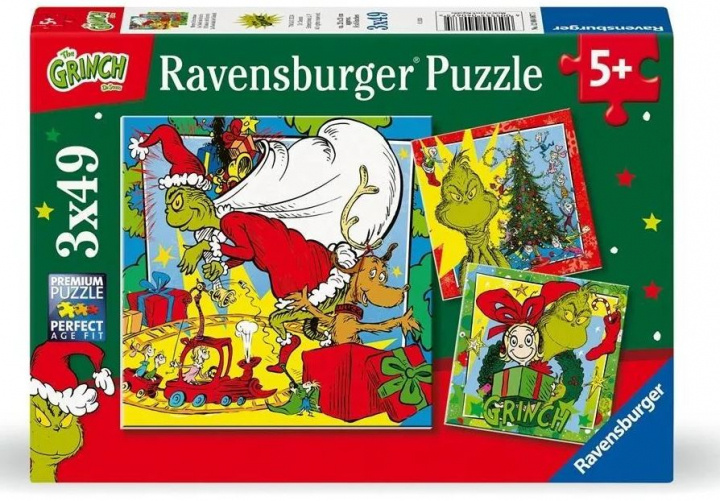 Ravensburger Puzzel - Grinch 3x49p (12004067) in de groep SPEELGOED, KINDER- & BABYPRODUCTEN / Speelgoed / Kinderpuzzel bij TP E-commerce Nordic AB (D07069)