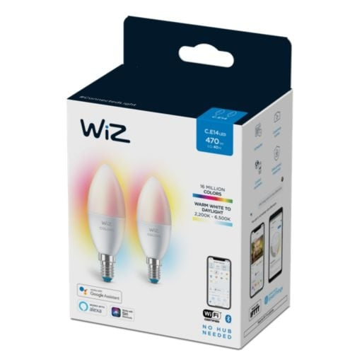 WiZ Kaars C37 E14 2-Pack Kleur in de groep HOME ELECTRONICS / Verlichting / LED-lampen bij TP E-commerce Nordic AB (D07093)