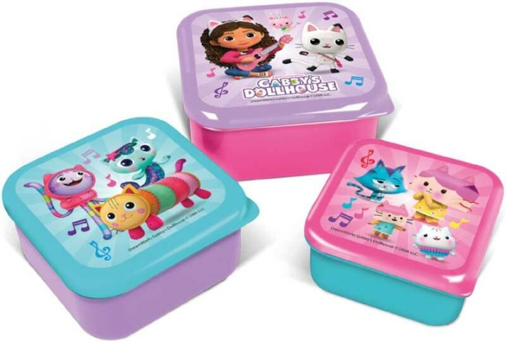 STOR 3 stuks. Snackdozen Set - Gabby\'s Dollhouse in de groep HUISHOUDEN & TUIN / Keukengerei / Lunchboxen & Voedselcontainer bij TP E-commerce Nordic AB (D07152)