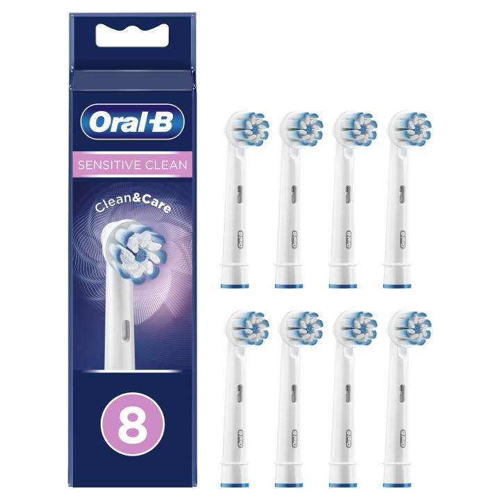 Oral B Sensitive Clean&Care opzetborstels 8 st in de groep BEAUTY & HEALTH / Mondverzorging / Elektrische tandenborstelaccessoires bij TP E-commerce Nordic AB (D07172)