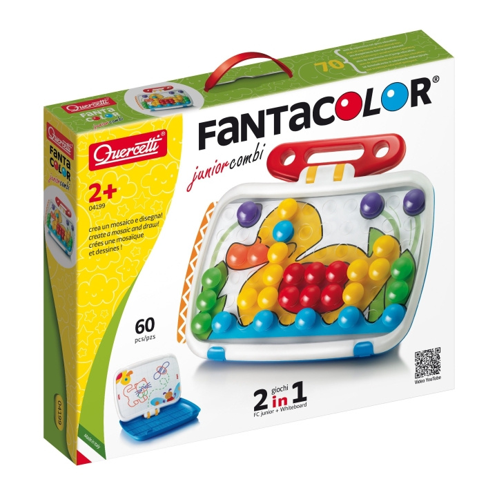 Quercetti FantaColor Junior Combi knijpermozaïek - (QU-4199) in de groep SPORT, VRIJE TIJD & HOBBY / Hobby / Kralen / Kraalborden & Kralen bij TP E-commerce Nordic AB (D07190)