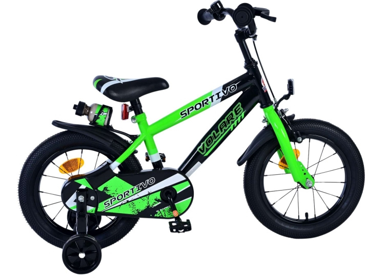 Volare Kinderfiets 14 - Groen/Zwart (31478) in de groep SPEELGOED, KINDER- & BABYPRODUCTEN / Buitenspeelgoed / Fietsen & Steppen bij TP E-commerce Nordic AB (D07227)