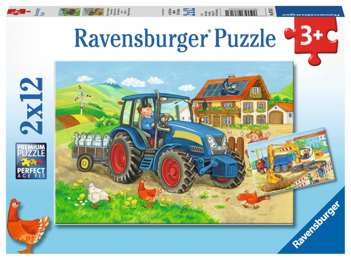 Ravensburger Hard At Work 2x12p - 07616 in de groep SPEELGOED, KINDER- & BABYPRODUCTEN / Speelgoed / Kinderpuzzel bij TP E-commerce Nordic AB (D07272)