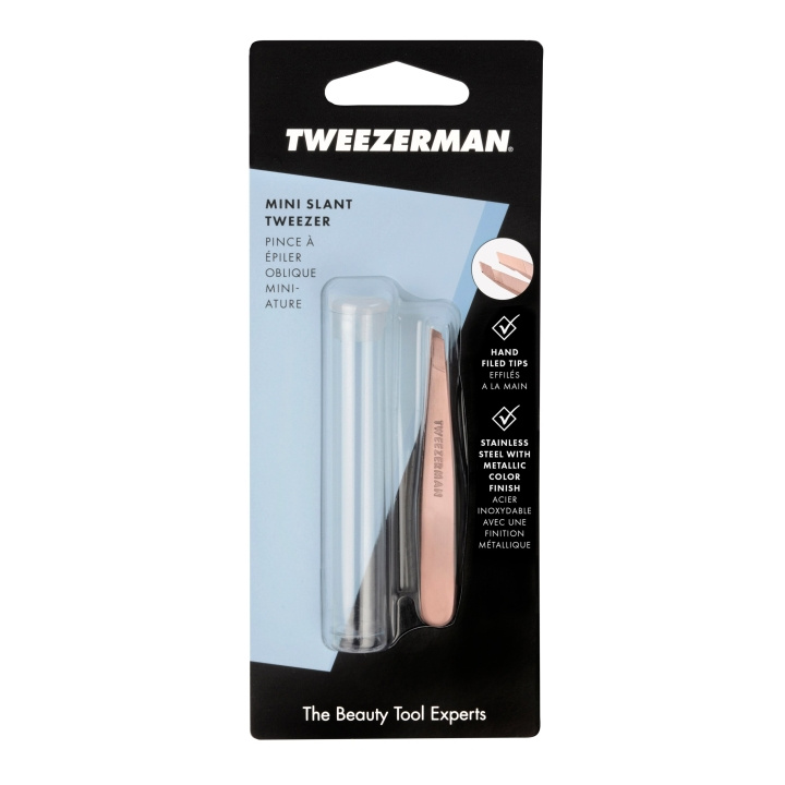 Tweezerman Mini Slant Pincet - Roségoud in de groep BEAUTY & HEALTH / Makeup / Tools & Make-up set / Overig gereedschap bij TP E-commerce Nordic AB (D07395)