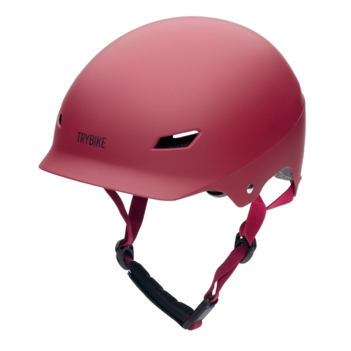 Trybike Retro Helm - Vintage Mat Rood - S/M in de groep SPORT, VRIJE TIJD & HOBBY / Sportuitrusting / Fietsaccessoires / Helmen bij TP E-commerce Nordic AB (D07413)