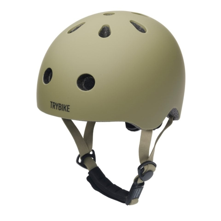 Trybike Retro Helm - Vintage Matgroen - XS in de groep SPORT, VRIJE TIJD & HOBBY / Sportuitrusting / Fietsaccessoires / Helmen bij TP E-commerce Nordic AB (D07416)