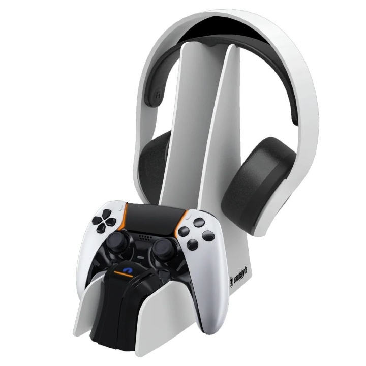 Snakebyte Dual Charge 5 & Headsethouder (Wit) PS5 in de groep HOME ELECTRONICS / Spelconsoles en accessoires / Sony PlayStation 5 bij TP E-commerce Nordic AB (D07458)