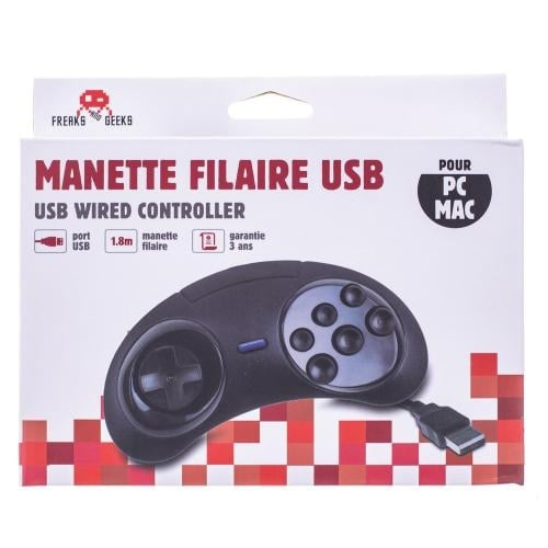 Trade Invaders uSB-controller met 6 knoppen MEGADRIVE-vorm voor PC/MAC in de groep HOME ELECTRONICS / Spelconsoles en accessoires / SEGA bij TP E-commerce Nordic AB (D07496)