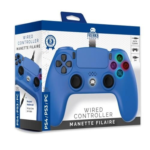 Trade Invaders Bedrade controller voor PS4 met 3M kabel - Blauw in de groep HOME ELECTRONICS / Spelconsoles en accessoires / Sony PlayStation 4 bij TP E-commerce Nordic AB (D07502)