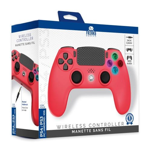 Trade Invaders Draadloze controller voor PS4 met 3,5mm jack slot - LED - Rood in de groep HOME ELECTRONICS / Spelconsoles en accessoires / Sony PlayStation 4 bij TP E-commerce Nordic AB (D07504)