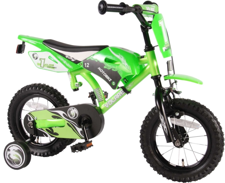 Volare Fiets 12 Motobike - Groen (61207) in de groep SPEELGOED, KINDER- & BABYPRODUCTEN / Buitenspeelgoed / Fietsen & Steppen bij TP E-commerce Nordic AB (D07628)