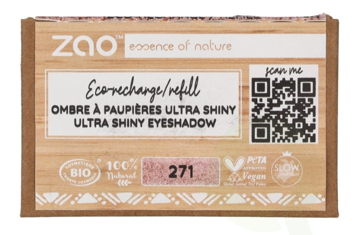 Zao Ultra Shiny Eyeshadow - Refill 1.3 g #271 Pink Copper in de groep BEAUTY & HEALTH / Makeup / Ogen & Wenkbrauwen / Oogschaduw bij TP E-commerce Nordic AB (D07846)