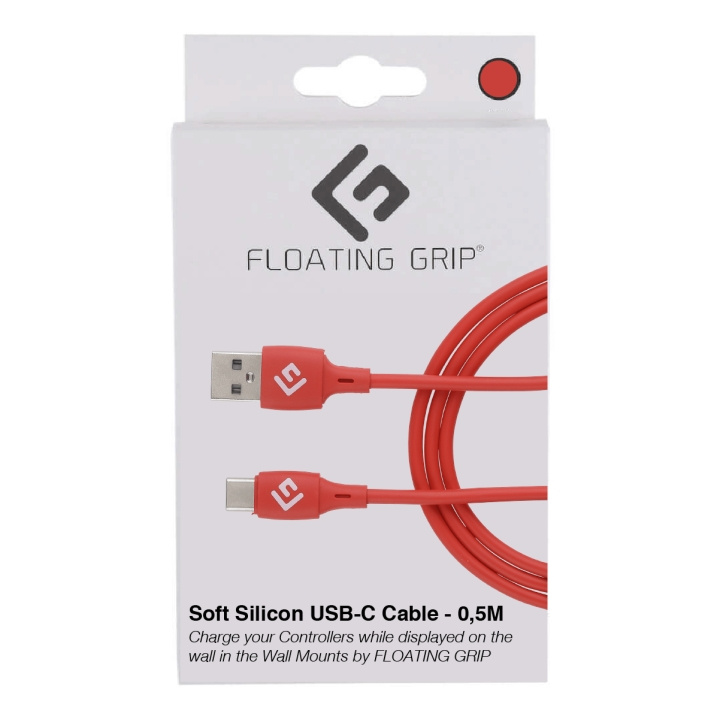 FLOATING GRIP 0,5M Silicone USB-C-kabel (Rood) in de groep COMPUTERS & RANDAPPARATUUR / Computerkabels / USB / USB-C bij TP E-commerce Nordic AB (D08481)