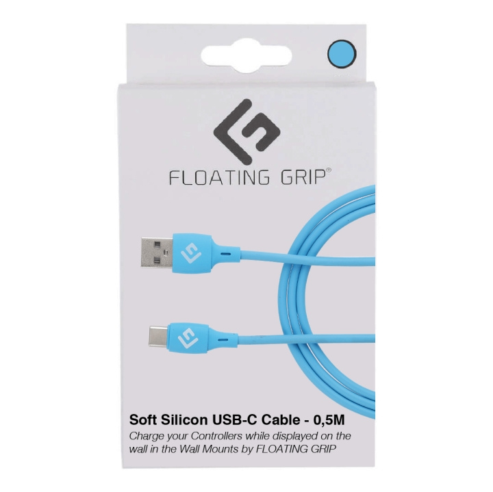 FLOATING GRIP 0,5M Silicone USB-C-kabel (Blauw) in de groep COMPUTERS & RANDAPPARATUUR / Computerkabels / USB / USB-C bij TP E-commerce Nordic AB (D08482)