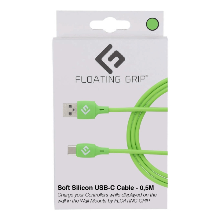 FLOATING GRIP 0,5M Silicone USB-C-kabel (Groen) in de groep COMPUTERS & RANDAPPARATUUR / Computerkabels / USB bij TP E-commerce Nordic AB (D08483)