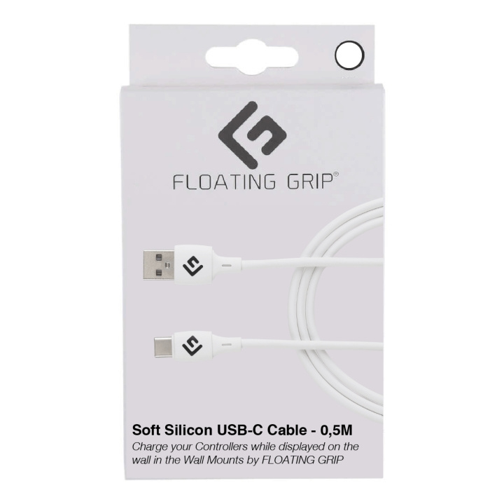 FLOATING GRIP 0,5M Silicone USB-C-kabel (Wit) in de groep COMPUTERS & RANDAPPARATUUR / Computerkabels / USB / USB-C bij TP E-commerce Nordic AB (D08484)