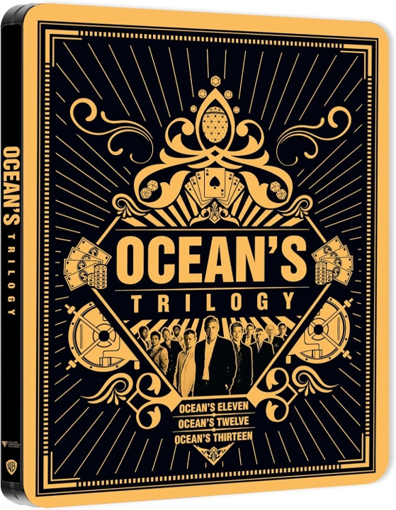 Oceans Trilogy 11-13 - Limited Edition Steelbook (4K Ultra HD + Blu-ray) in de groep HOME ELECTRONICS / Audio & Beeld / TV & Accessoires / Films / Blu-ray bij TP E-commerce Nordic AB (D08526)