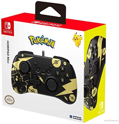 Hori HoriPAD Mini - Zwart & Goud Pikachu Editie in de groep HOME ELECTRONICS / Spelconsoles en accessoires / Nintendo Switch / Accessoires bij TP E-commerce Nordic AB (D08584)