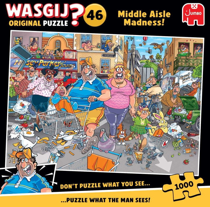 Wasgij Origineel 46 - Middenpad waanzin! (1000 stukjes) (1110100505) in de groep SPORT, VRIJE TIJD & HOBBY / Hobby / Puzzel bij TP E-commerce Nordic AB (D09020)