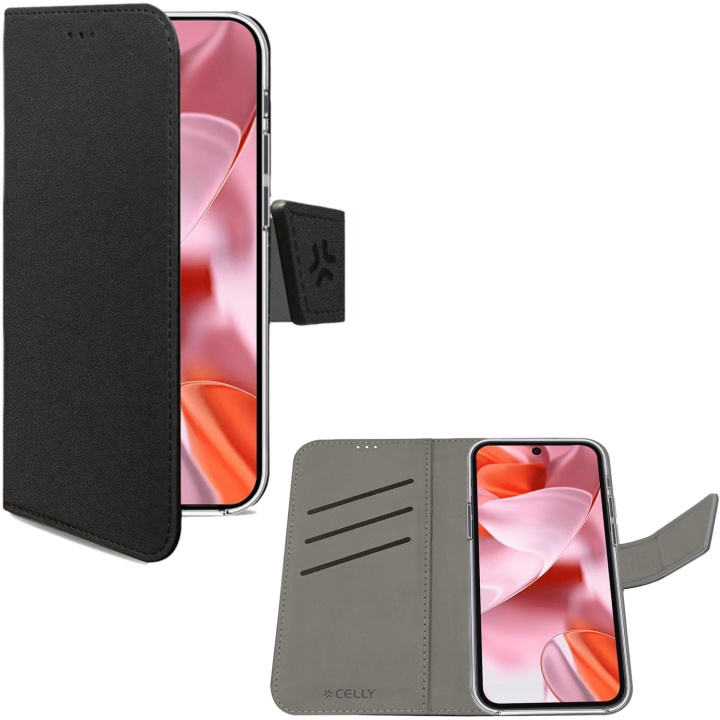 Celly Wallet Case Google Pixel 9 / Pixel 9 Pro Svart in de groep SMARTPHONE & TABLETS / Mobielbescherming / Google bij TP E-commerce Nordic AB (D09094)