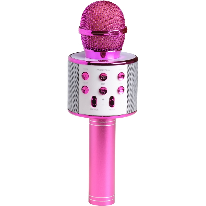 Denver Bluetooth Karaoke Microphone with built-in speaker. Pink in colour in de groep HOME ELECTRONICS / Audio & Beeld / Handmicrofoons bij TP E-commerce Nordic AB (D09101)