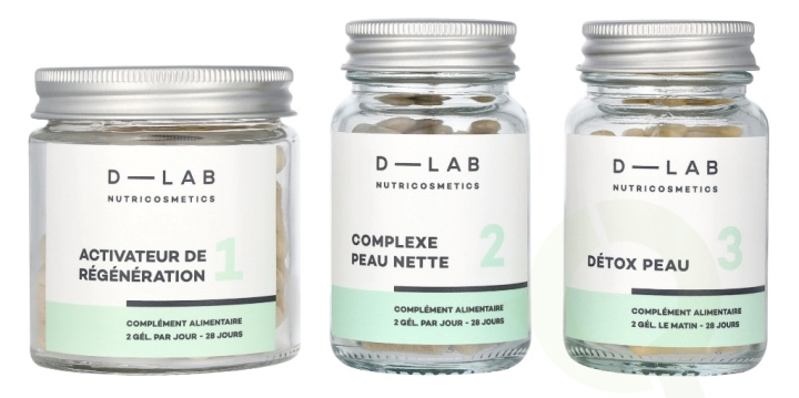 D-Lab Nutricosmetics D-Lab Perfect Skin Set 3 piece 3x56 Gels - Activateur de Regenaration No 1/Complexe Peau Nette No 2/Detox Peau No 3 in de groep BEAUTY & HEALTH / Gezondheidszorg / Overige bij TP E-commerce Nordic AB (D09288)