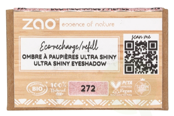 Zao Rectangle Shiny Eyeshadow - Refill 1.3 g #272 Rose Feeriqu in de groep BEAUTY & HEALTH / Makeup / Ogen & Wenkbrauwen / Oogschaduw bij TP E-commerce Nordic AB (D09351)