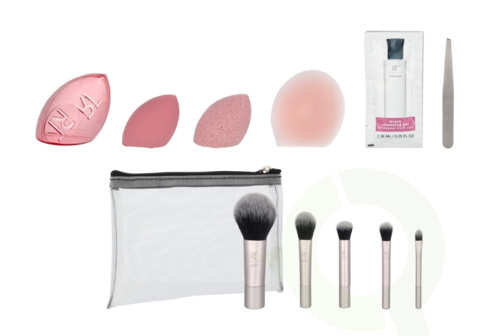 Real Techniques 12 Days Of Glow Advent Calendar 12 piece Cleansing Sponge/Complexion Sponge/Travel Sponge Cage/Mask Applicator/5 Brushes/Brush Cleanser Gel/Tweezers/Pouch in de groep BEAUTY & HEALTH / Makeup / Tools & Make-up set / Borstels & kwastjes bij TP E-commerce Nordic AB (D09464)