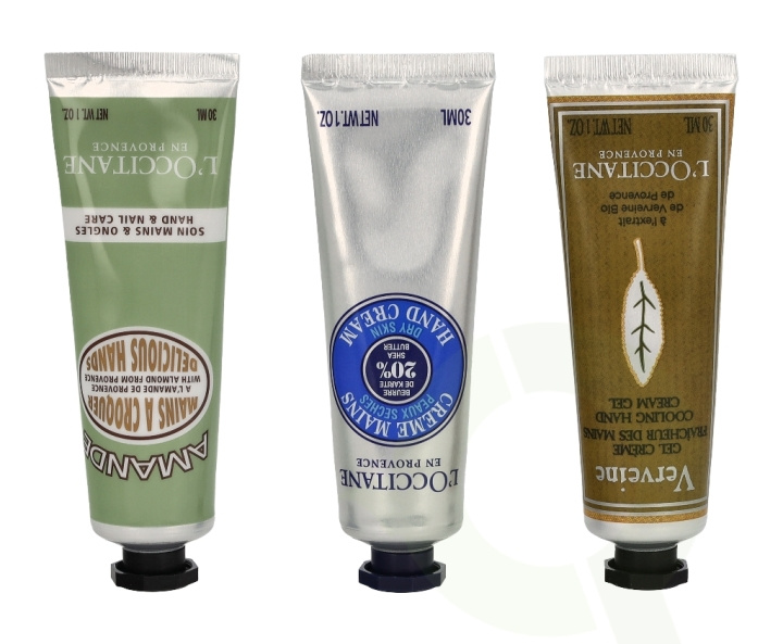 L\'Occitane Soft Hands Trio Set 90 ml Shea Hand Cream 30ml/Almond Hand Cream 30ml/Verbena Hand Cream 30ml in de groep BEAUTY & HEALTH / Manicure/pedicure / Handcrèmes bij TP E-commerce Nordic AB (D09521)