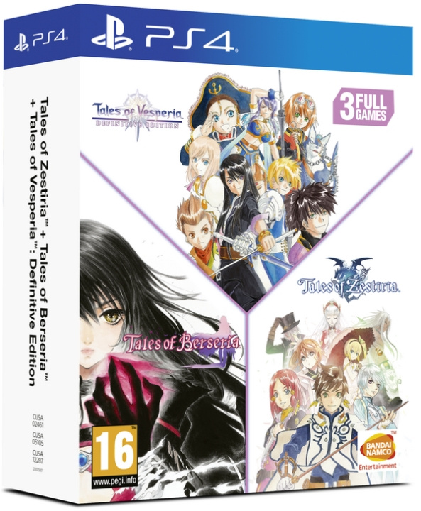 Tales of Vesperia + Tales of Berseria + Tales of Zestiria Compilation (PS4) in de groep HOME ELECTRONICS / Spelconsoles en accessoires / Sony PlayStation 4 / Spel bij TP E-commerce Nordic AB (D09914)