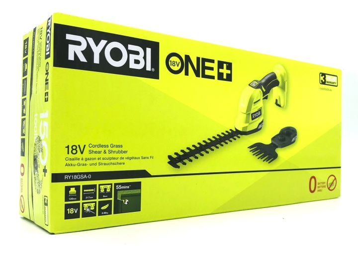 Ryobi RY18GSA-0 ONE+ 18V 2-i-1 gräs-/häcksax – Solo in de groep HUISHOUDEN & TUIN / Gereedschap / Overig Elektrisch Gereedschap bij TP E-commerce Nordic AB (D10127)